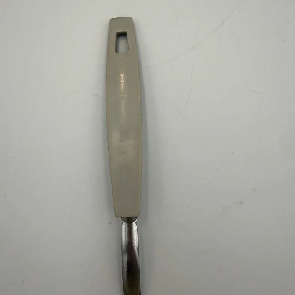 Vintage EKCO USA Slotted Spatula Nylon Stainless Steel Beige Almond Kitchen Tool
